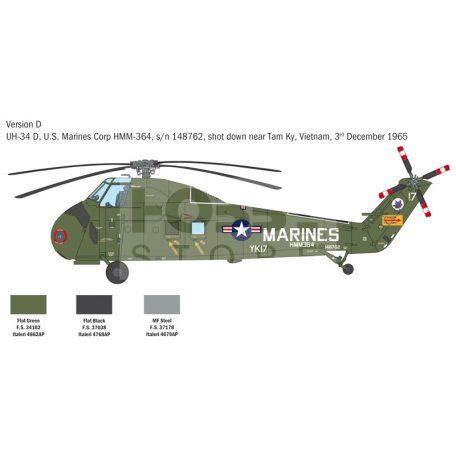ItaleriH-34A Pirate /UH-34D U.S. Marines 1:48 helikopter makett 2776IT