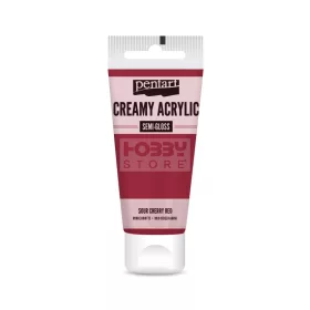   Pentart selyemfényű krémes akrilfesték – meggypiros 60 ml