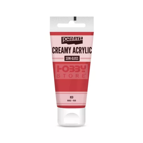 Pentart selyemfényű piros színű akril bázisú krémes hobbi festék 60 ml