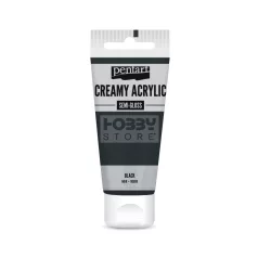   Pentart selyemfényű fekete színű akril bázisú krémes hobbi festék 60 ml