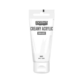 Pentart selyemfényű krémes akrilfesték – fehér 60 ml