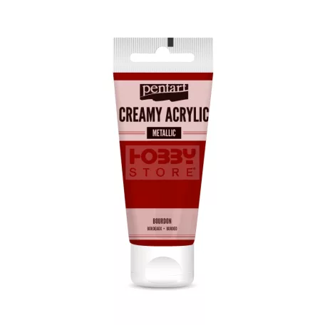 Pentart metál bordó színű akril bázisú krémes hobbi festék 60 ml