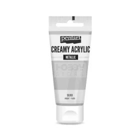 Pentart metál krémes akrilfesték – ezüst 60 ml