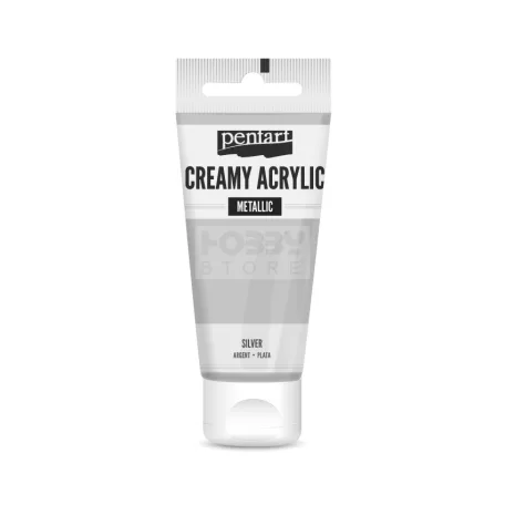 Pentart metál ezüst színű akril bázisú krémes hobbi festék 60 ml
