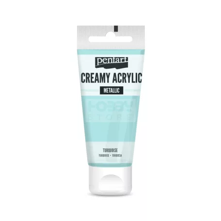 Pentart metál türkiz színű akril bázisú krémes hobbi festék 60 ml