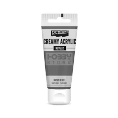   Pentart metál rokokóezüst színű akril bázisú krémes hobbi festék 60 ml
