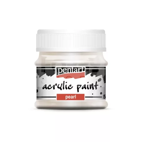 Pentart Gyöngyház fehér színű akril bázisú hobbi festék 50 ml