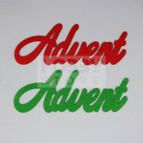Filc felirat Advent  2 db (zöld-piros) 29217