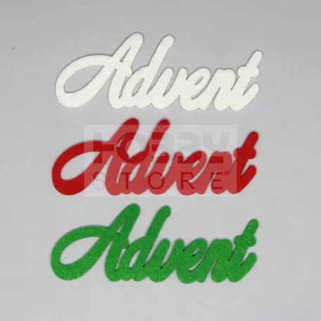 Filc felirat Advent 3 db (piros-fehér-zöld) 29218