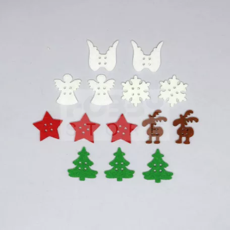 Filcfigura - Gomb alakú filcfigura karácsonyi "A" szort. (kb. 2,5 cm ) 29222