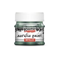   Pentart Metál borostyánzöld színű akrilfesték - hobbi festék 50 ml 29358