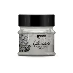   Pentart Glamour metál platinum színű akril bázisú hobbi festék 50 ml
