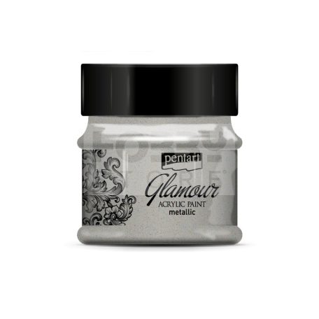 Pentart Glamour metál platinum színű akril bázisú hobbi festék 50 ml
