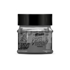   Pentart Glamour metál ezüstfekete színű akril bázisú hobbi festék 50 ml