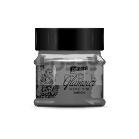 Pentart Glamour metál akrilfesték – ezüstfekete 50 ml