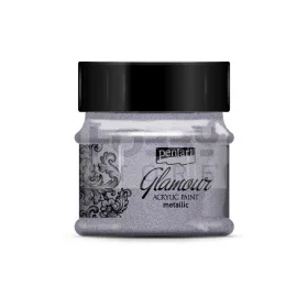 Pentart Glamour metál akrilfesték – sötétezüst 50 ml