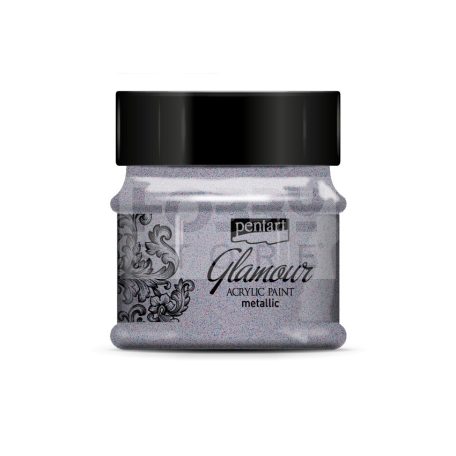 Pentart Glamour metál óezüst színű akril bázisú hobbi festék 50 ml