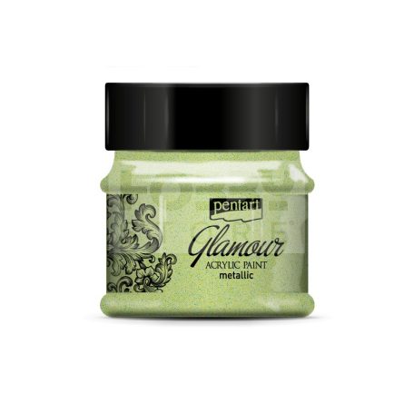 Pentart Glamour metál zöldarany színű akril bázisú hobbi festék 50 ml