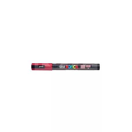 UNI POSCA PC-3M SÖTÉTPIROS színű kúpos hegyű dekormarker-filctoll (0.9-1.3 mm) - 29434U