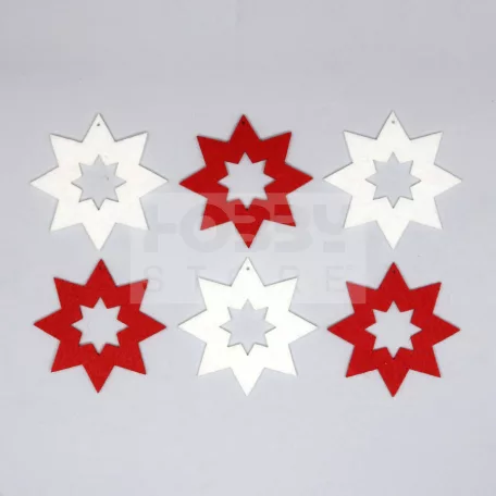 Filcfigura - 8 ágú lyukas csillag csomag (vegyes) 29531
