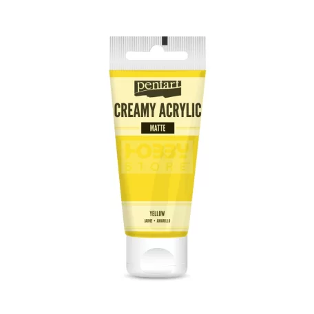 Pentart Matt sárga színű akril bázisú krémes hobbi festék 60 ml