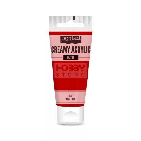 Pentart Matt piros színű akril bázisú krémes hobbi festék 60 ml