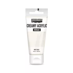 Pentart metál krémes akrilfesték – fehérarany 60 ml