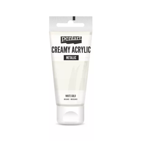 Pentart metál fehérarany színű akril bázisú krémes hobbi festék 60 ml