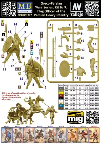 Master Box Greco-Persian Wars Series. Kit ? 9. Flag Officer of the > Persian Heavy Infantry – 1:32 figura makett
