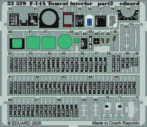 Eduard Accessories F-14A Tomcat interior für Tamiya-Bausatz - F-14A Tomcat belsőtér-részletező készlet