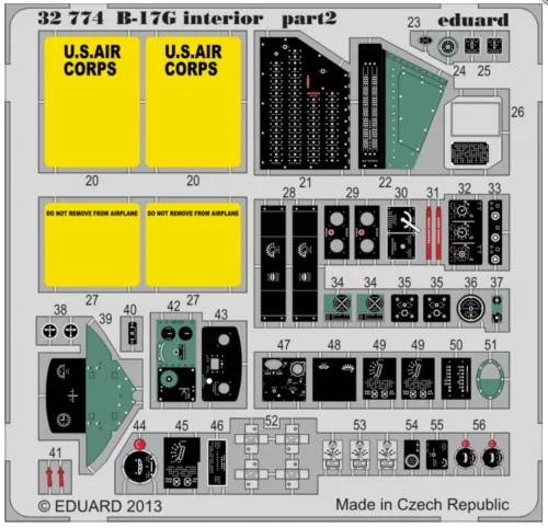 Eduard Accessories B-17G interior S.A. for HK Models - B-17G belsőtér-részletező készlet S.A.