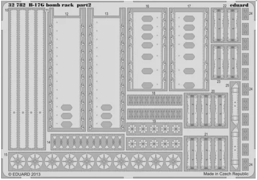 Eduard Accessories B-17G bomb rack for HK Models - bombafelfüggesztő keret