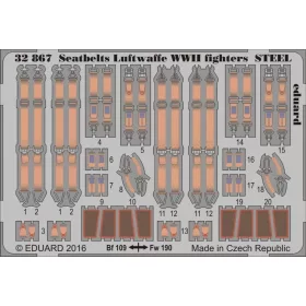   Eduard Accessories Seatbelts Luftwaffe WWII fighters STEEL - II. világháborús Luftwaffe-vadászgépek – biztonsági övek
