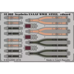   Eduard Accessories Seatbelts USAAF WWII STEEL - USAAF II. világháborús biztonsági övek