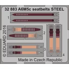   Eduard Accessories A6M5c seatbelts STEEL for Hasegawa - acél fotómaratott biztonsági övek
