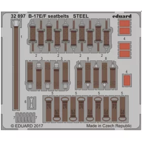   Eduard Accessories B-17E/F seatbelts STEEL for HKM - acél fotómaratott biztonsági övek