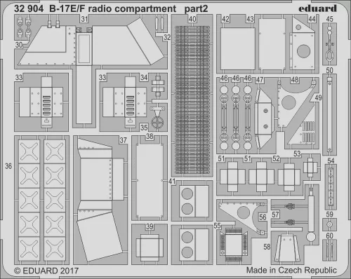 Eduard Accessories B-17E/F radio compartment for HKM - rádiótér-részletező készlet