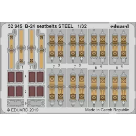   Eduard Accessories B-24 seatbelts STEEL for Hobby Boss - acél fotómaratott biztonsági övek