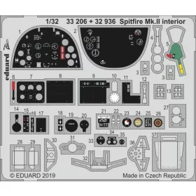   Eduard Accessories Spitfire Mk.II interior for Revell - Spitfire Mk.II belsőtér-részletező készlet