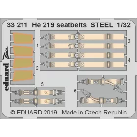  Eduard Accessories He 219 seatbelts STEEL for Revell - acél fotómaratott biztonsági övek