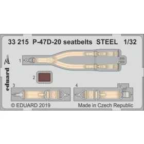   Eduard Accessories P-47D-20 seatbelts STEEL for Trumpeter - acél fotómaratott biztonsági övek