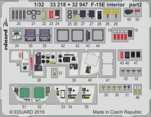 Eduard Accessories F-15E interior for Tamiya - F-15E belsőtér-részletező készlet