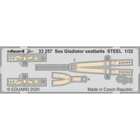   Eduard Accessories Sea Gladiator seatbelts STEEL for ICM - acél fotómaratott biztonsági övek