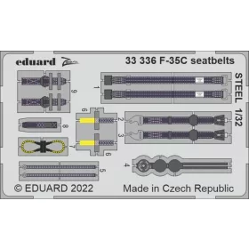   Eduard Accessories F-35C seatbelts STEEL for TRUMPETER - acél fotómaratott biztonsági övek
