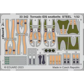  Eduard Accessories Tornado IDS seatbelts STEEL for ITALERI - acél fotómaratott biztonsági övek