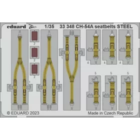   Eduard Accessories CH-54A seatbelts STEEL 1/35 ICM - acél fotómaratott biztonsági övek