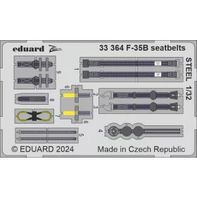   Eduard Accessories F-35B seatbelrs STEEL 1/32 - acél fotómaratott biztonsági övek