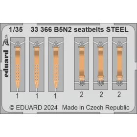   Eduard Accessories B5N2 seatbelts STEEL  BORDER MODEL - acél fotómaratott biztonsági övek