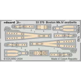   Eduard Accessories Boston Mk.IV seatbelts STEEL HKM - acél fotómaratott biztonsági övek