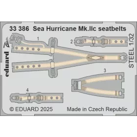   Eduard Accessories Sea Hurricane Mk.IIc seatbelts STEEL for Revell - acél fotómaratott biztonsági övek